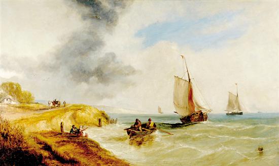 Appraisal: W Meadows British th century DUTCH COAST SCENE oil on