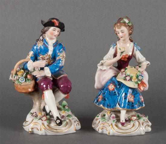 Appraisal: Pair of Sitzendorf porcelain figures of th century flower gatherers