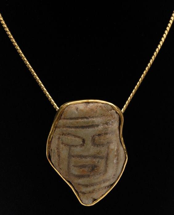 Appraisal: PRE-COLUMBIAN STYLE PENDANT ON CHAIN in Provenance Property from the