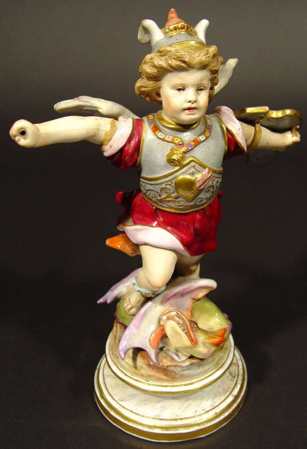 Appraisal: th Century Meissen style porcelain figure of putti in armour