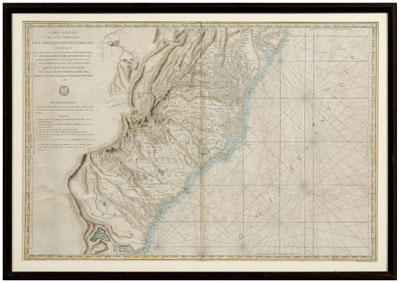 Appraisal: Revolutionary War map of the Eastern Seaboard quot Carte Reduite