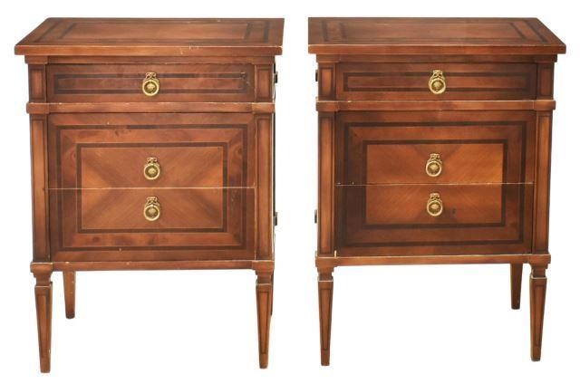 Appraisal: lot of Italian Neoclassical style mahogany bedside cabinets Caronni Il