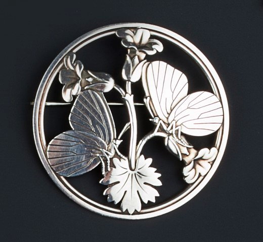 Appraisal: Arno Malinowski - for Georg Jensen'Moonlight Butterflies' silver broochnumbered signed