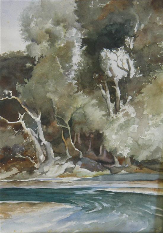 Appraisal: Wilfred G May watercolour landscape x and four others W