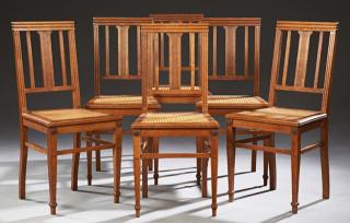 Appraisal: Set of Six French Carved Oak Dining Chairs early th