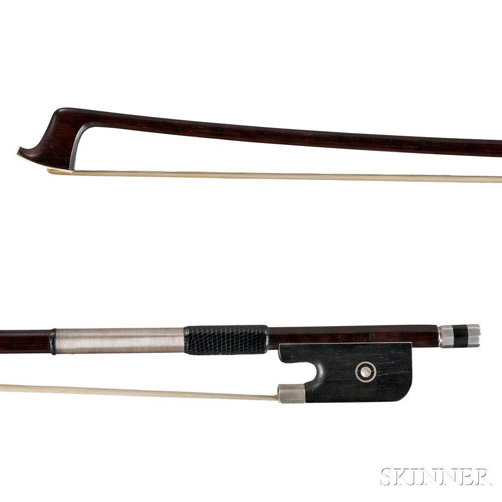 Appraisal: Nickel Silver-mounted Viola Bow the round stick stamped DODD weight