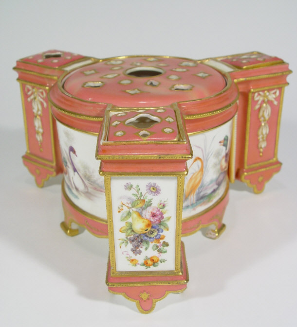 Appraisal: Coalport china pot pourri with pierced lid the sides painted