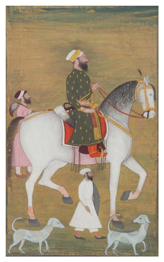 Appraisal: Sale Lot An Indian Gouache Painting depicting a royal gentleman