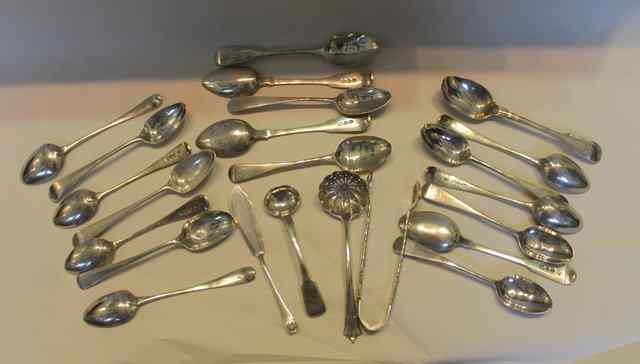 Appraisal: A SMALL QUANTITY OF MISCELLANEOUS VARIOUS SILVER TEA SPOONS and