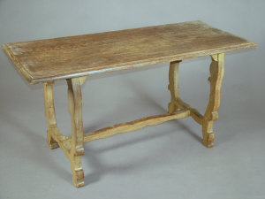 Appraisal: A Spanish style limed oak refectory table early th century