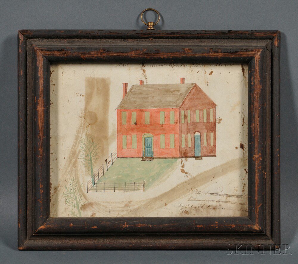 Appraisal: American School th Century Slatersville Rhode Island House Portrait Indistinctly