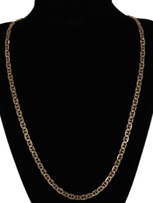 Appraisal: Estate Italian kt yellow gold mariner link chain necklace approx