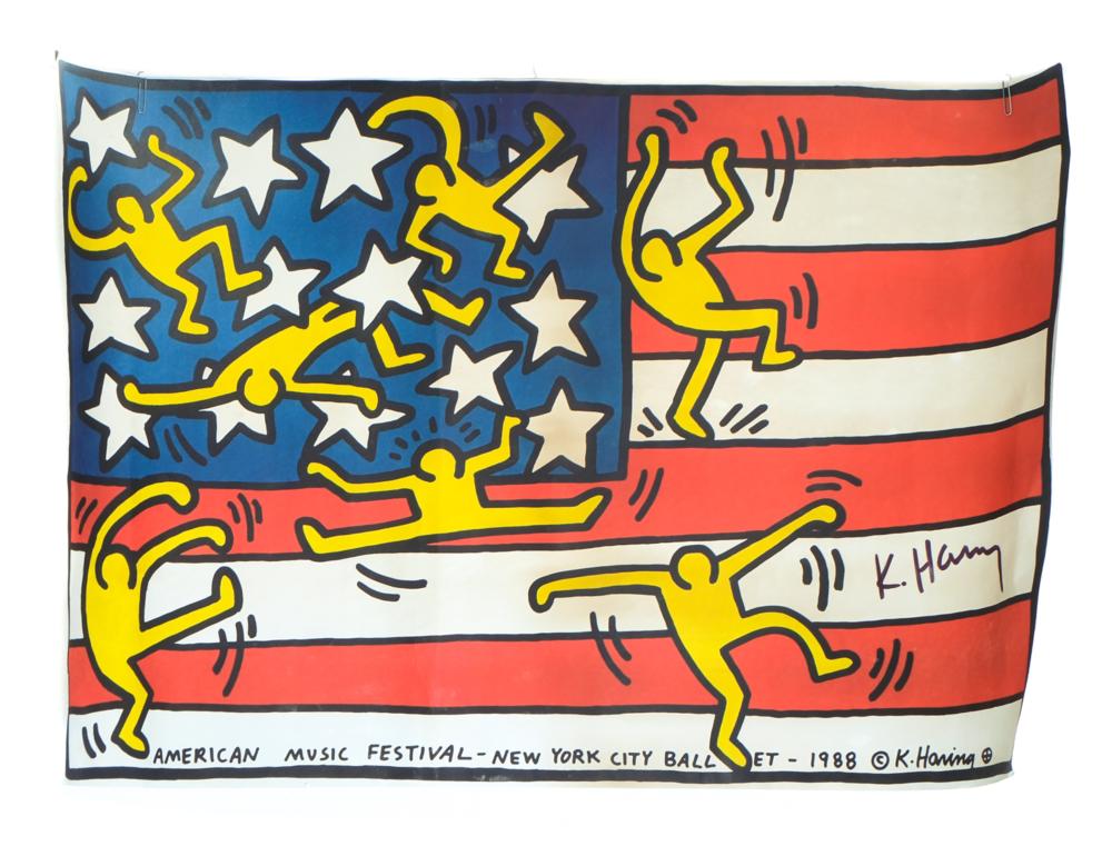 Appraisal: KEITH HARING NEW YORK CITY BALLET POSTER SIGNEDKeith Haring American