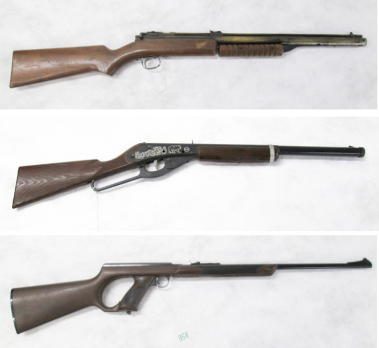 Appraisal: THREE COLLECTABLE AIR RIFLES the first a Benjamin Franklin model