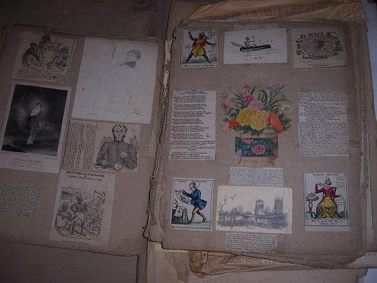 Appraisal: A folio containing a part scrap book and sundry prints