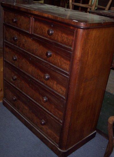 Appraisal: An early th Century mahogany chest of four long and