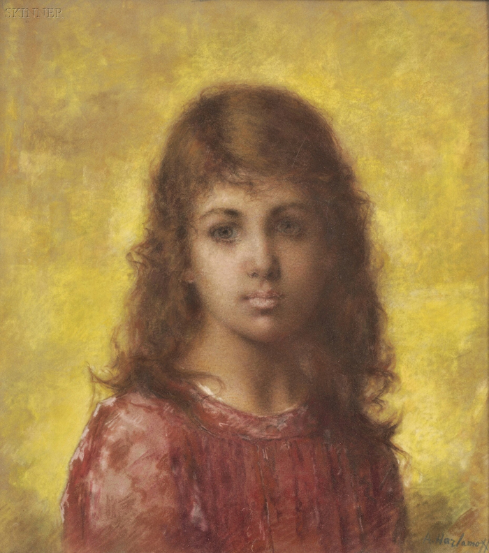 Appraisal: Alexei Harlamoff Russian - Portrait of a Young Girl in