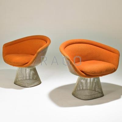 Appraisal: WARREN PLATNER KNOLL ASSOCIATES Pair of lounge chairs USA s