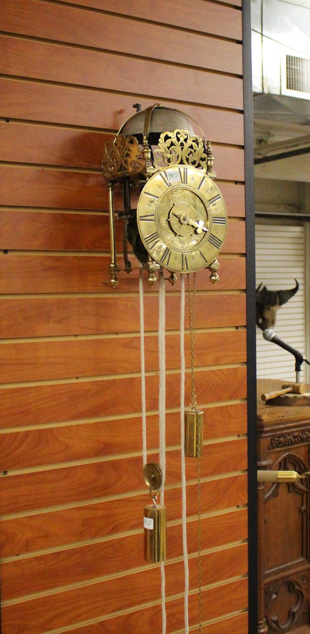 Appraisal: ENGLISH BRASS LANTERN CLOCK Hubert Leydon th century and later