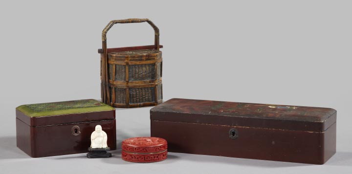 Appraisal: Varied Collection of Five Oriental Boxes comprised of a Japanese