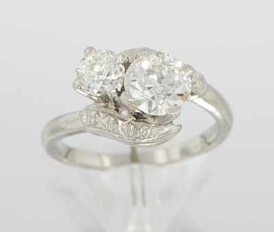 Appraisal: An Art Deco Ladies' Platinum and Diamonds Ring ca A