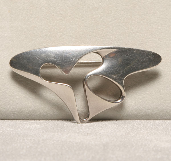 Appraisal: Georg Jensen modernist silver brooch pin W