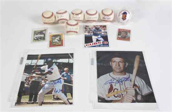 Appraisal: A Collection of Autographed Baseball Articles comprising three cards including