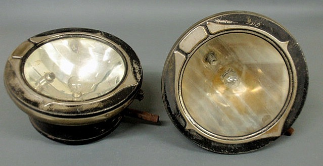 Appraisal: Two early automobile lights The American Flatlite Co Cin ti