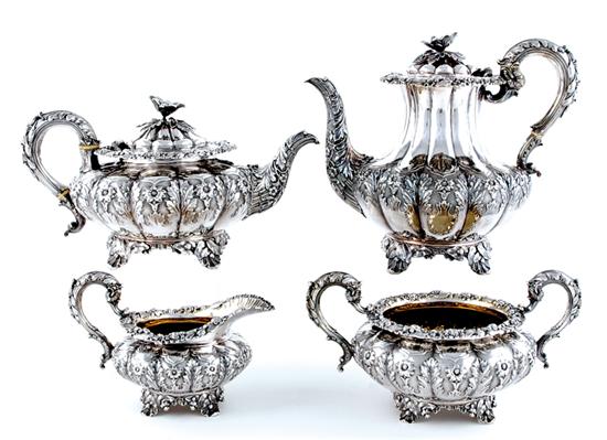 Appraisal: English sterling tea and coffee service by Barnard London dated