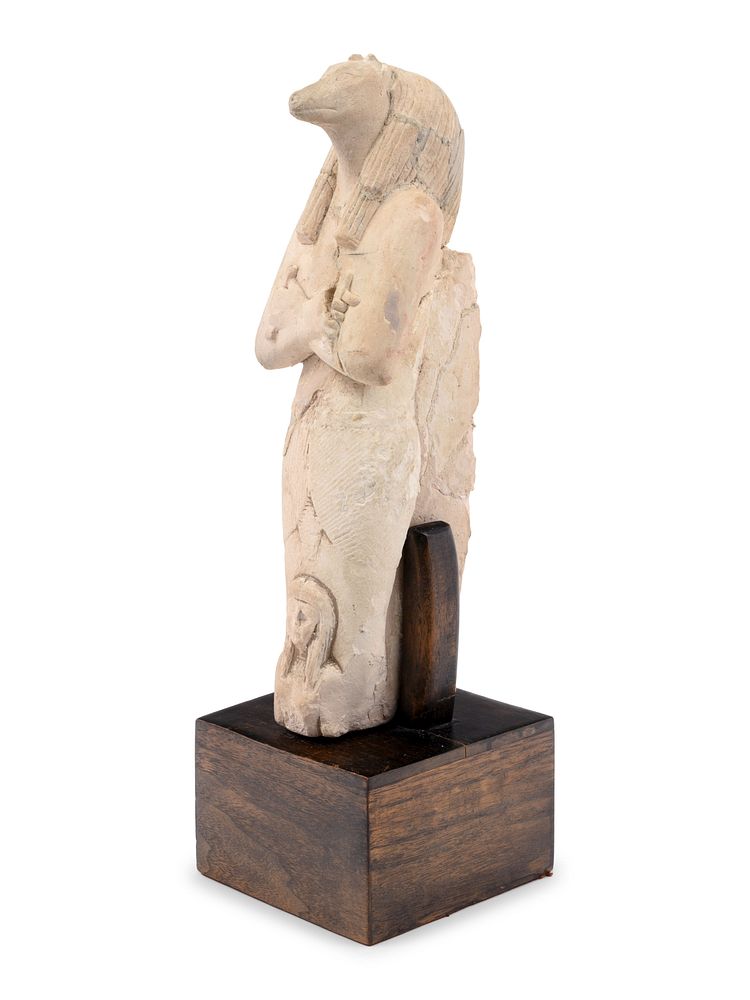 Appraisal: An Egyptian-Style Stucco Figure of Anubis An Egyptian-Style Stucco Figure