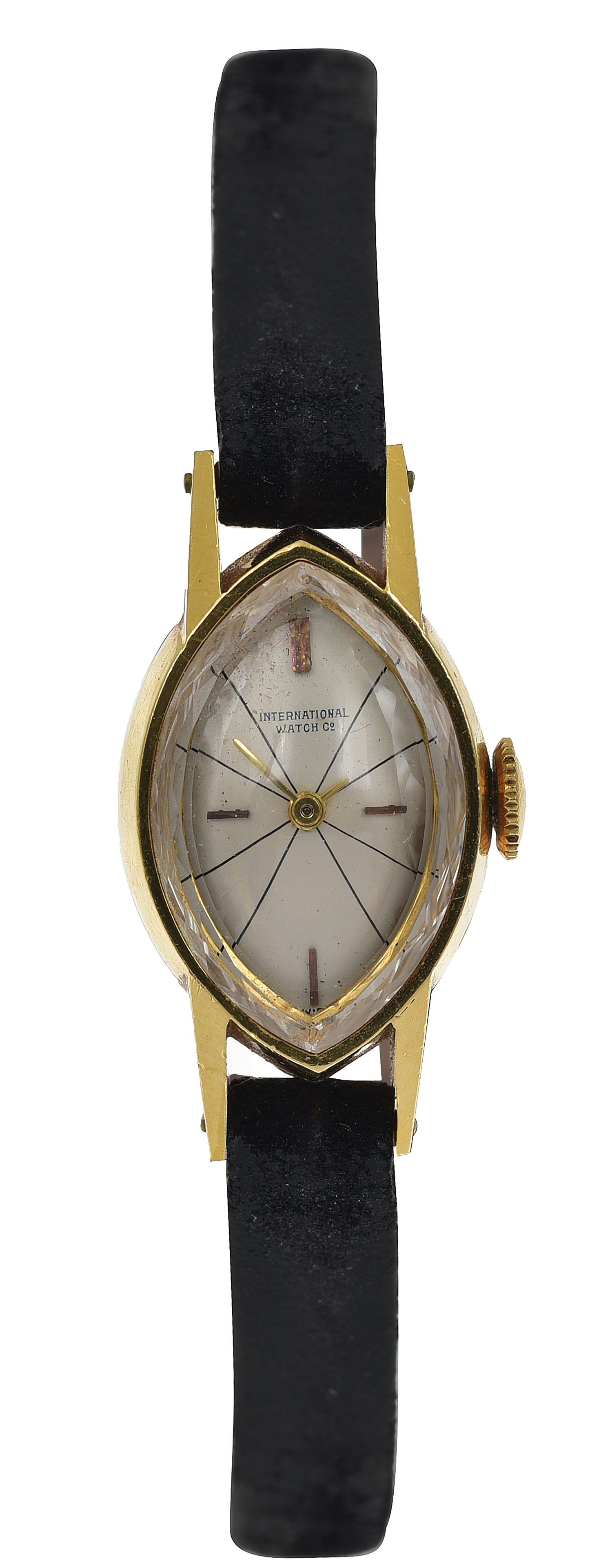 Appraisal: A LADIES INTERNATIONAL WATCH CO GOLD WRISTWATCH Manual wind movement