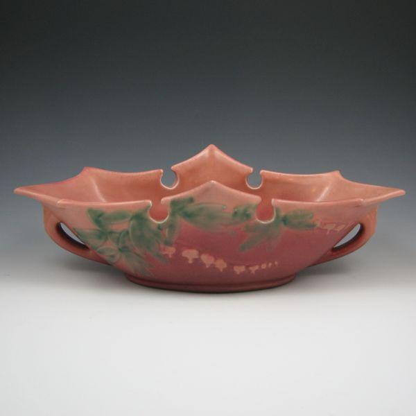 Appraisal: Roseville Bleeding Heart console bowl in pink and mauve Marked