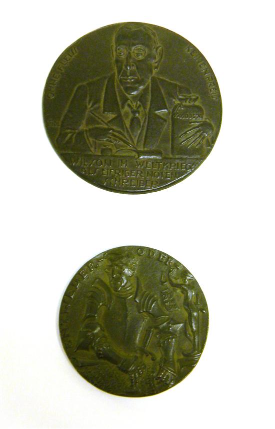 Appraisal: Two German War Medals Karl Goetz Designed German Medal satirizing