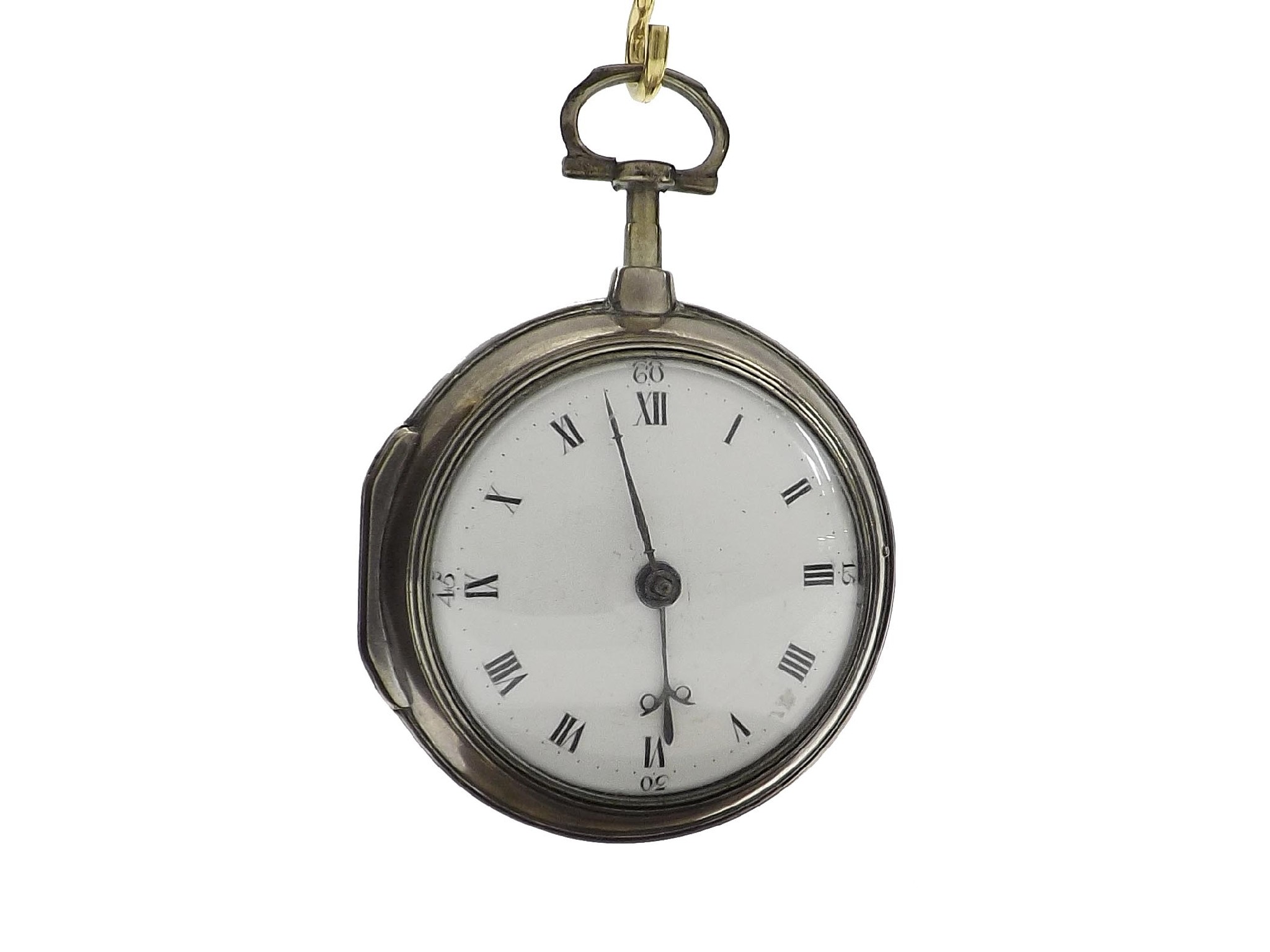 Appraisal: Late th century silver verge pair cased pocket watch London