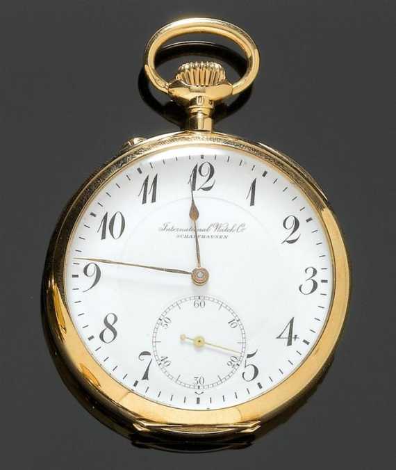 Appraisal: POCKET-WATCH IWC ca Pink gold Polished case No with guilloche-decorated