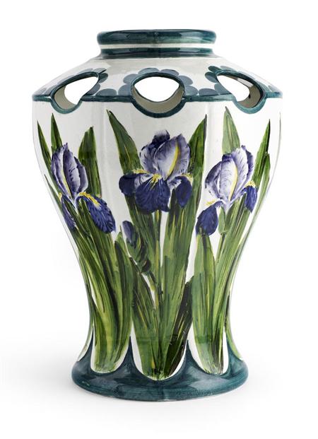 Appraisal: WEMYSS KENMORE VASE EARLY TH CENTURY decorated with irises impressed