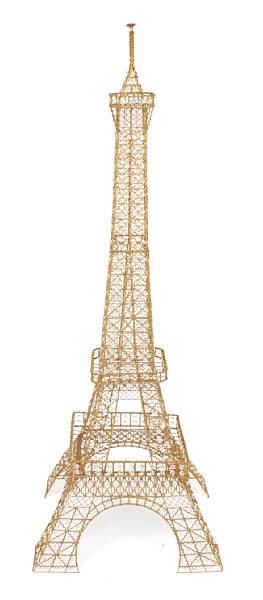 Appraisal: A bronze and crystal Eiffel Tower form sculpture height ft