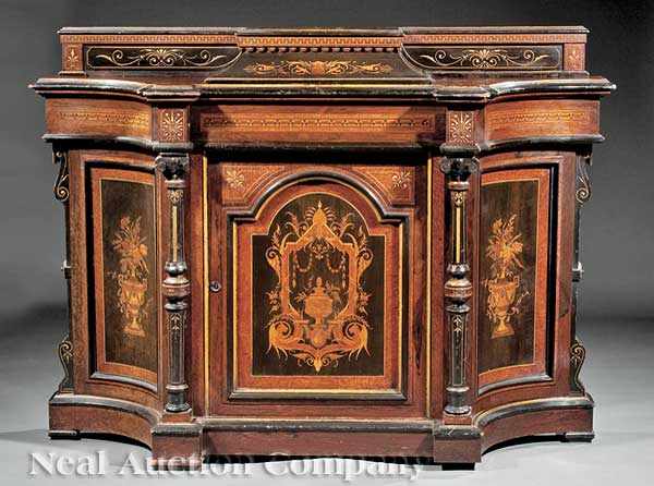 Appraisal: An American Renaissance Gilt Bronze-Mounted Inlaid Rosewood and Parcel Ebonized