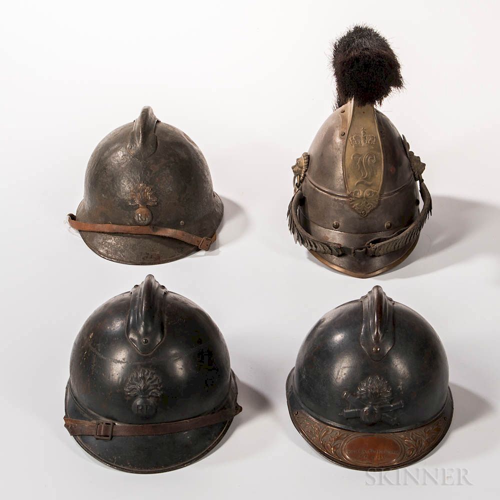 Appraisal: Four European Helmets Four European Helmets c th and th