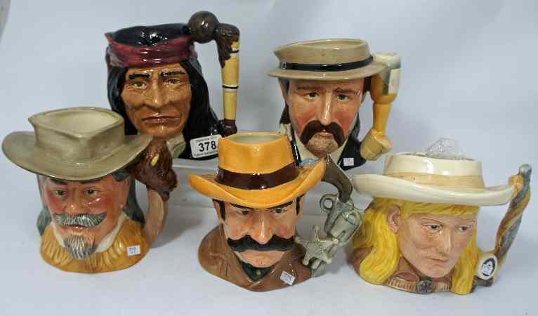 Appraisal: Royal Doulton midsize character jugs from the Wild West Series