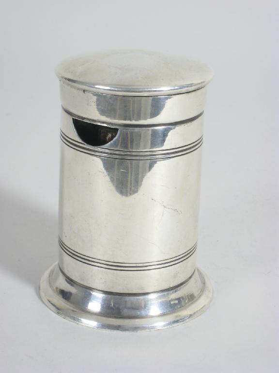 Appraisal: A plated cylindrical Sifter in the form of a pillar