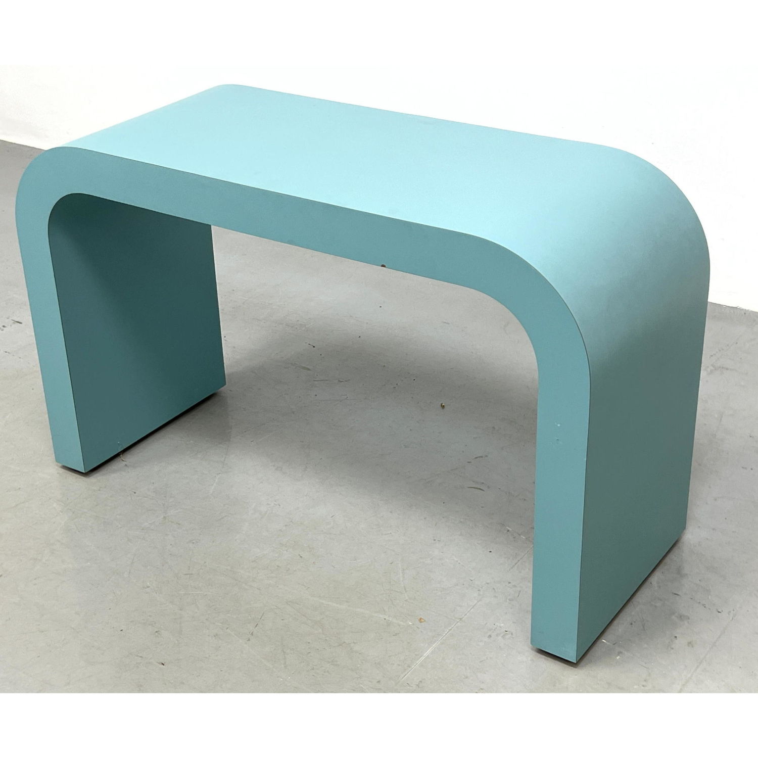 Appraisal: Turquoise Formica Waterfall Edge Low Console Table Dimensions H inches