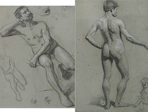 Appraisal: Pair of German School Studio Nude Studies ca early th