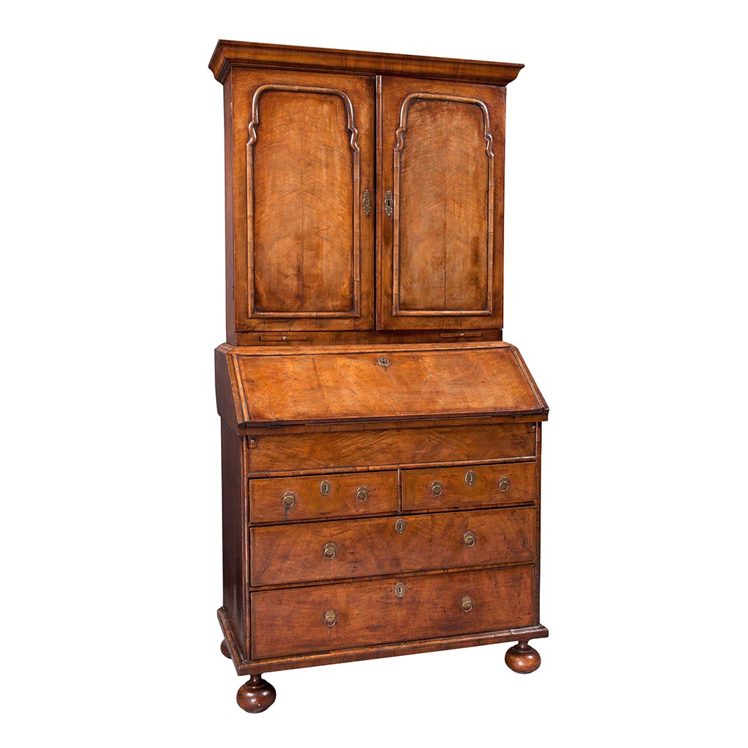 Appraisal: George II Mahogany Bureau Bookcase th Century In two parts