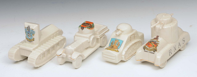 Appraisal: A GROUP OF FOUR CRESTED WARE VEHICLES consisting of two