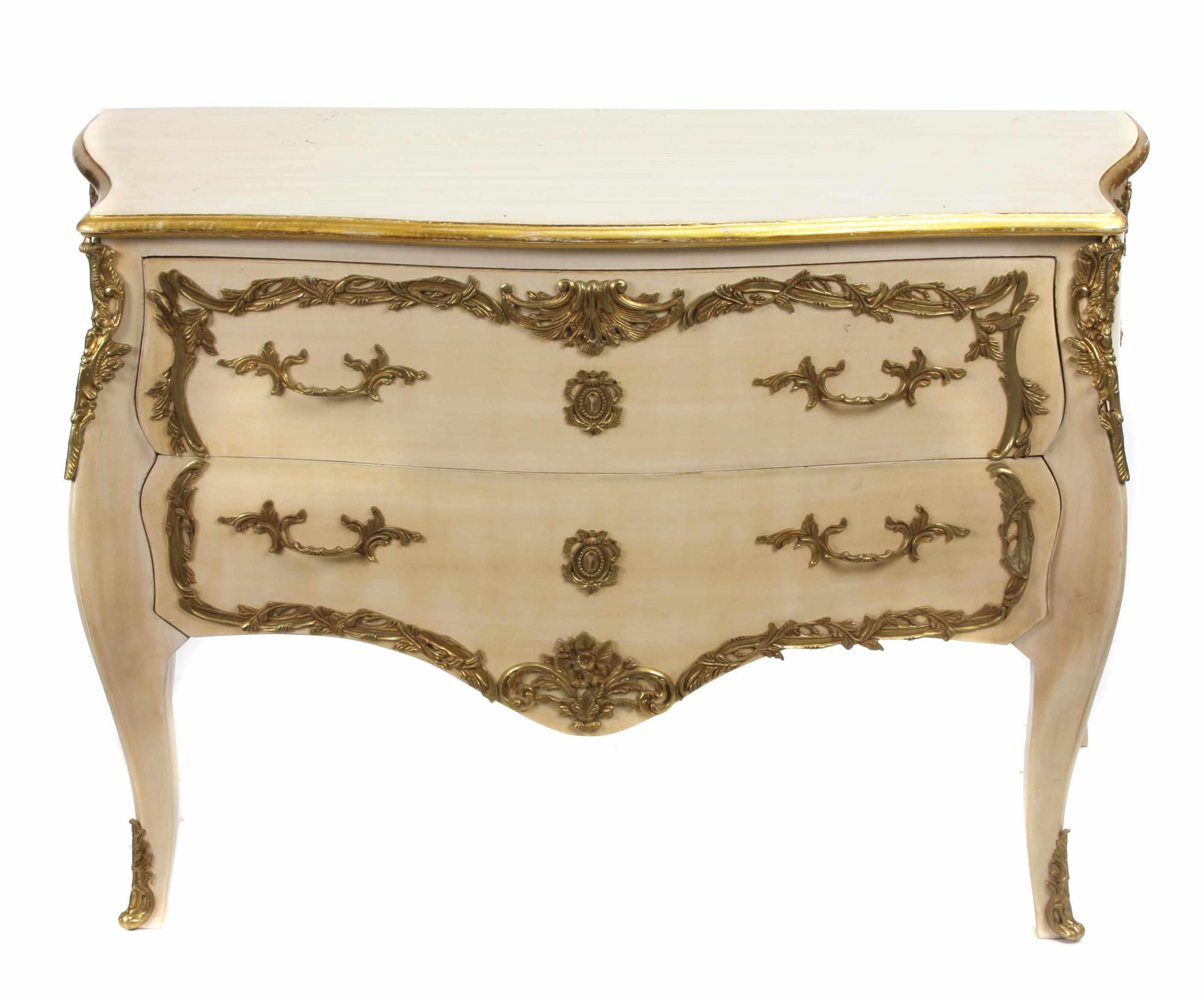 Appraisal: A Louis XV style gilt bronze mounted paint decorated commode