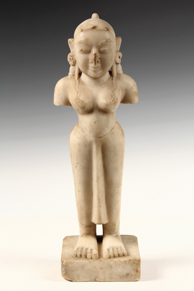 Appraisal: INDIAN CONTINENTAL SCULPTURE - White Marble Figure of a Standing