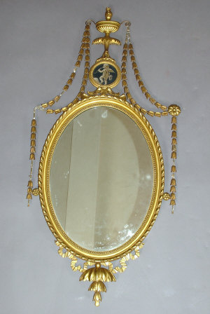 Appraisal: An Adam style giltwood wall mirror mid th century of