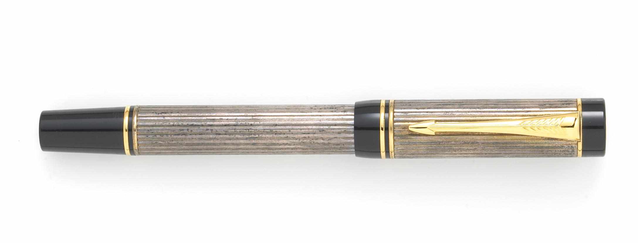 Appraisal: PARKER Duofold International Fountain Pen Sterling pinstriped model In excellent