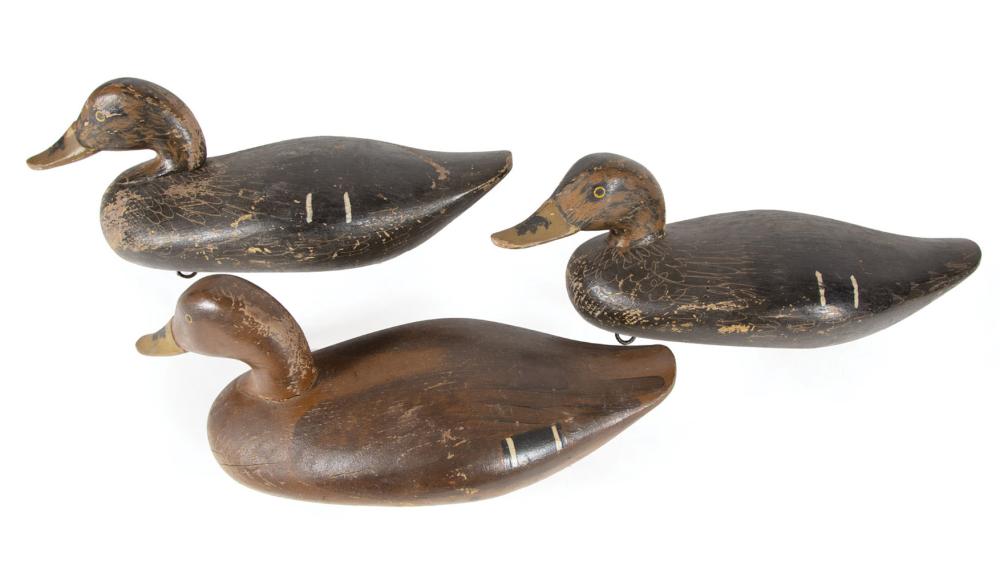 Appraisal: Three Chesapeake Bay Carved Duck Decoys early th c mallards